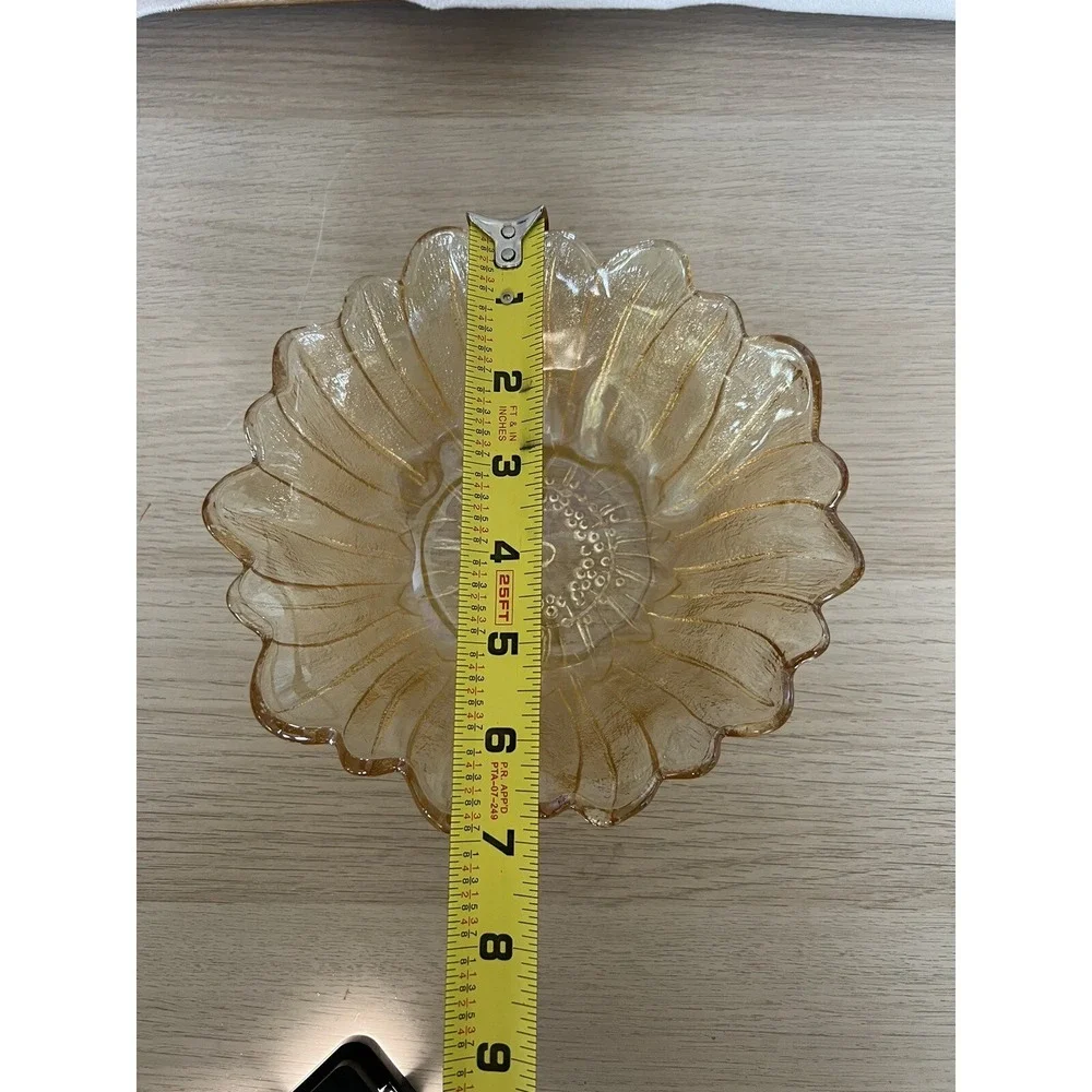 Vintage Amber Iridescent Sunflower, 7